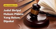 Judul Skripsi Hukum Pidana Tentang Desa